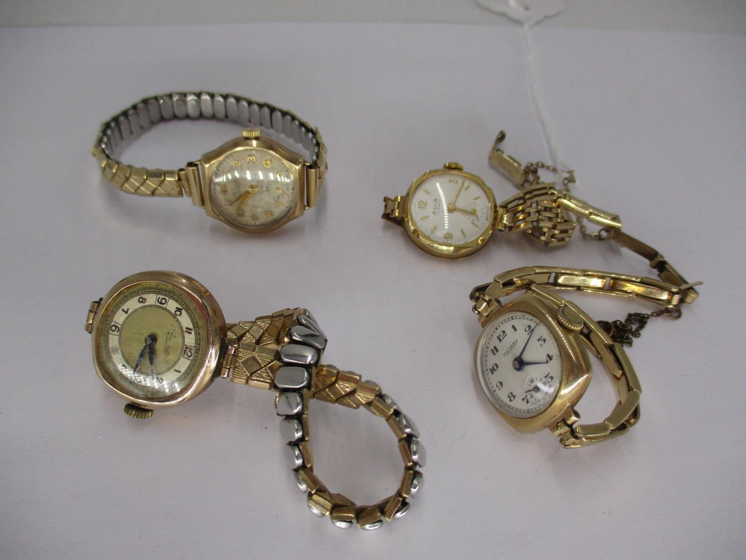 Four Ladies 9ct Gold Watches