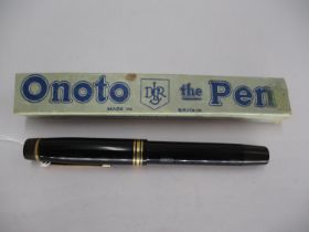 A De La Rue Onoto Fountain Pen with 14K Gold Nib, in original card box