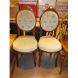 Pair of Deep Buttoned Bedroom Chairs