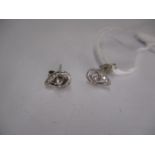 Pair of 9ct White Gold and Diamond Set Earrings, 1.14g