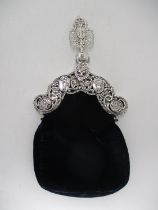 19th Century Continental Silver and Silk Chatelaine Purse, Inscribed and Dated 1809