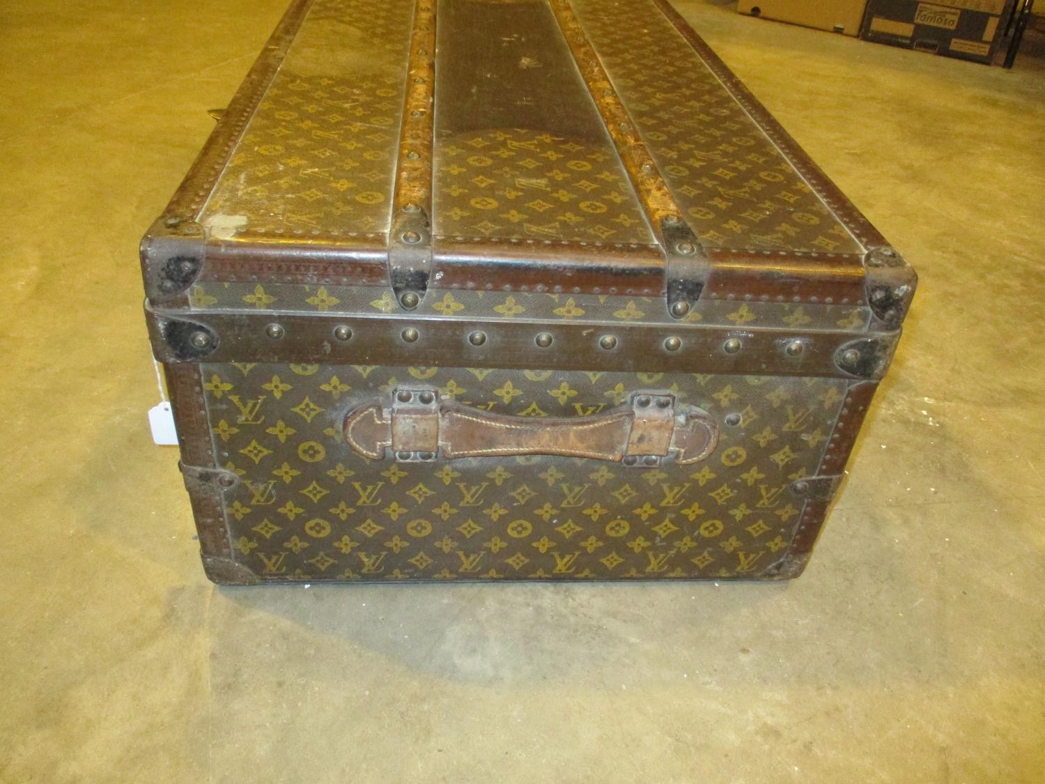 Louis Vuitton Cabin Trunk, Early 20th Century, covered in monogram canvas with Louis Vuitton label - Image 4 of 11