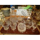 Edinburgh Crystal Decanter, Another Decanter, Tumblers, Dishes etc