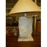 Decorative Stone Effect Table Lamp with Shade