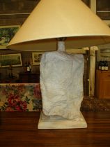 Decorative Stone Effect Table Lamp with Shade