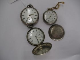 Three Late Victorian Silver Cased Pocket Watches