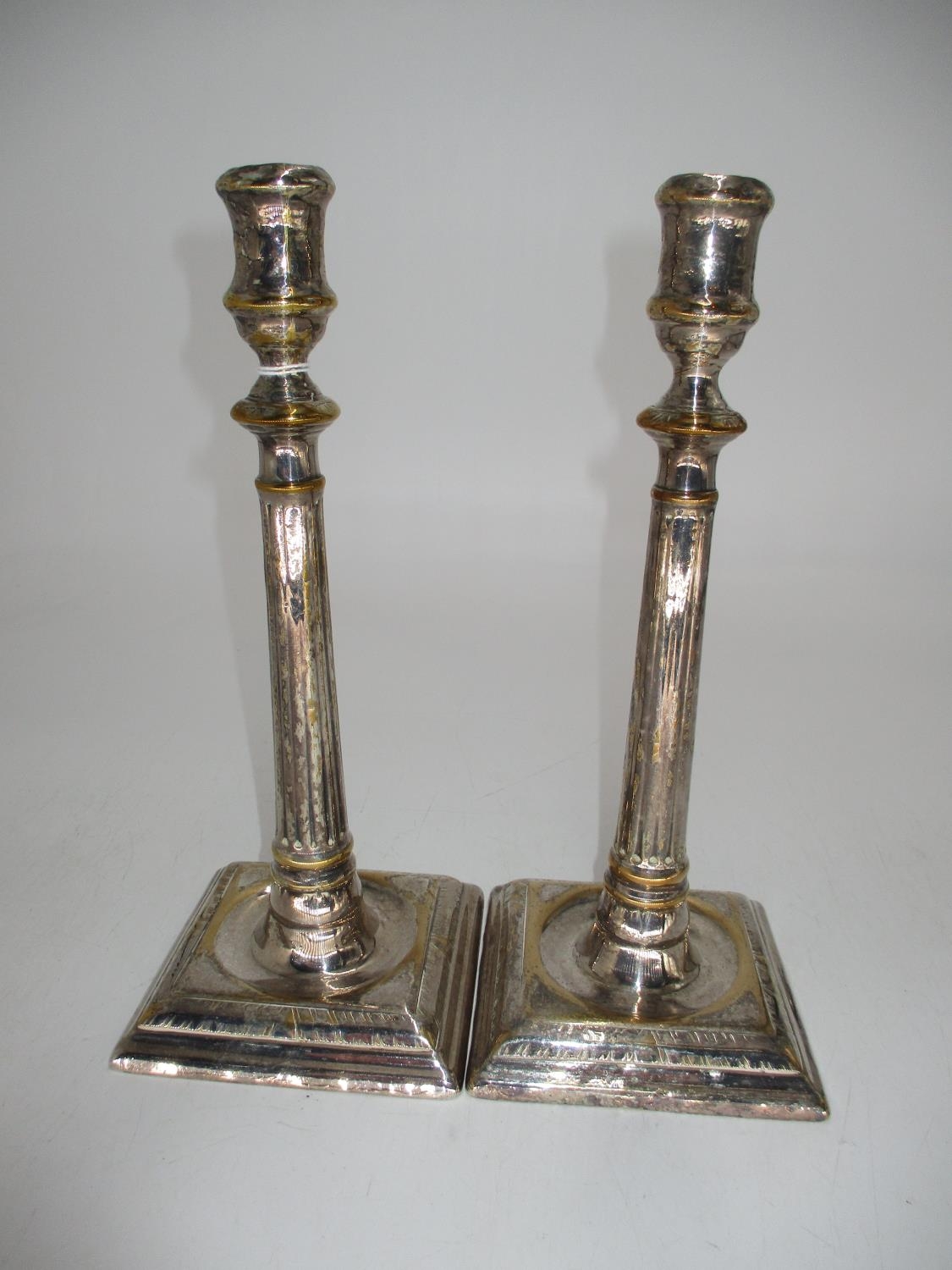Pair of Silver Plated Candlesticks, 26cm