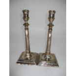 Pair of Silver Plated Candlesticks, 26cm