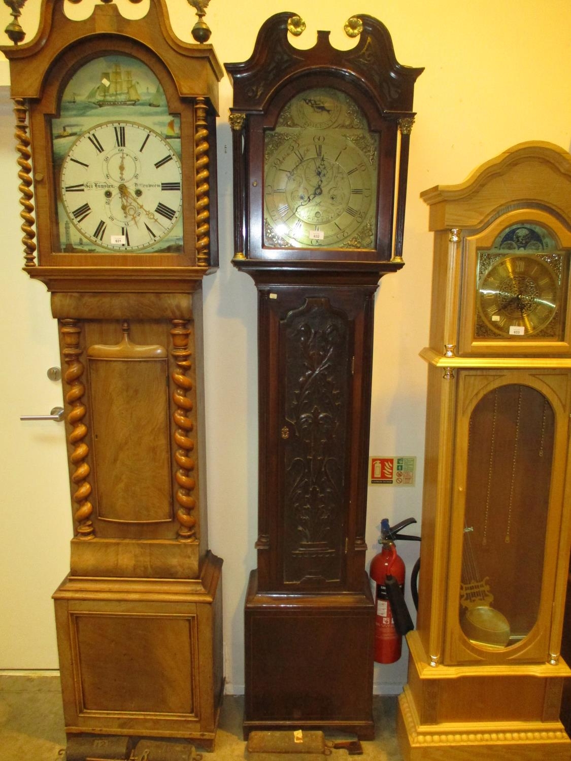 Joseph Taylor Perth 8 Day Mahogany Longcase Clock having a Brass Arch Top Dial