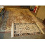 Traditional Deep Pile Border Pattern Carpet, 370x270cm, along with a Chinese Rug