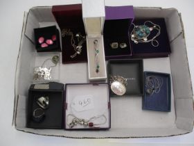 Box of Silver and Other Jewellery Including a Pandora Bracelet