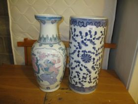 Chinese Porcelain Stick Stand and Vase, each 45cm