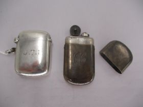 Petrol Lighter in Silver Pull Off Case, Birmingham 1919, and a Silver Vesta Case, 1901 (2)