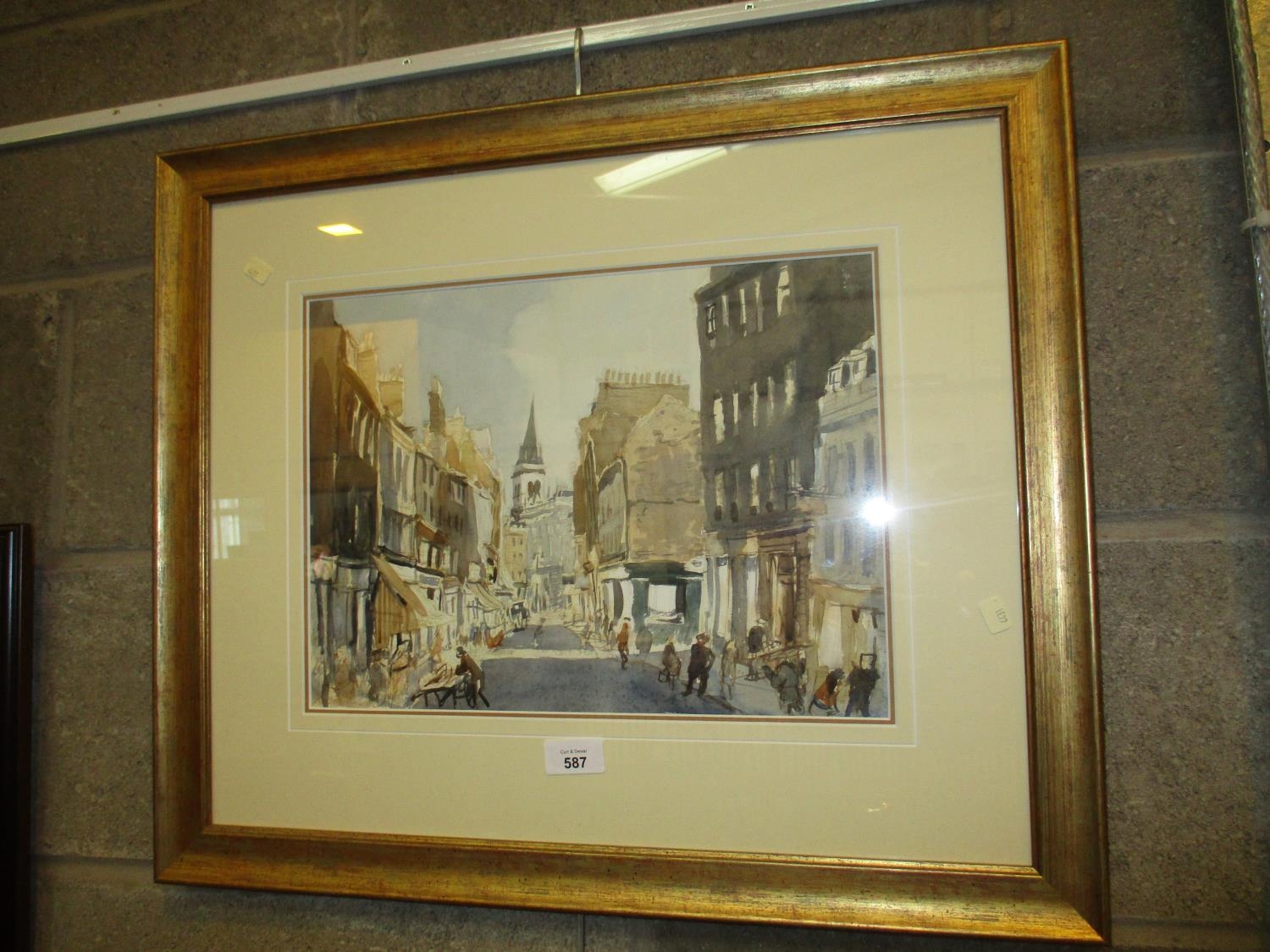 Andrew Neilson, Watercolour, Dundee Street Scene, 27x37cm