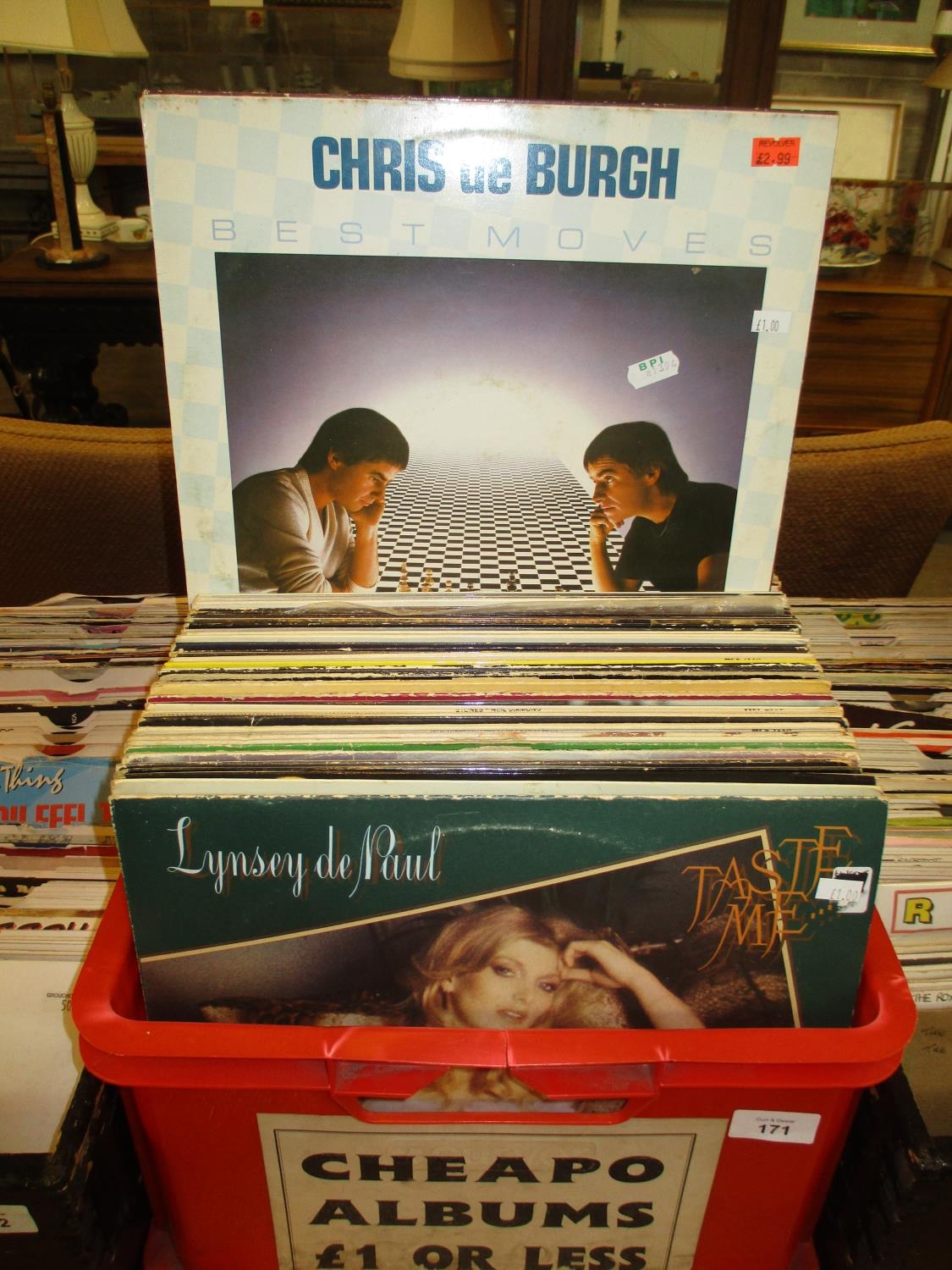 Box of LPs including Neil Diamond, Chris De Burgh