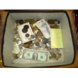 Box of Coins and Banknotes