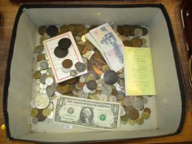 Box of Coins and Banknotes