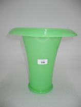 Green Glass Trumpet Shape Vase, 28cm