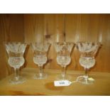 Set of 4 Edinburgh Crystal Thistle Sherry Glasses, 11.5cm