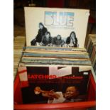 Box of LPs including Satchmo, Harry Belafonte