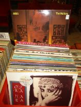 Box of LPs including Rod Stewart, Simple Minds