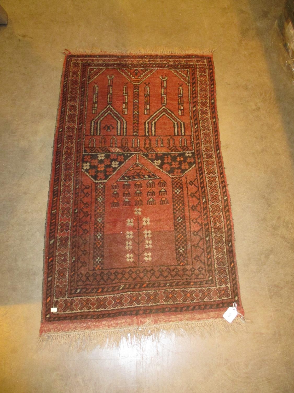 Persian Wool Prayer Rug, 115x65cm