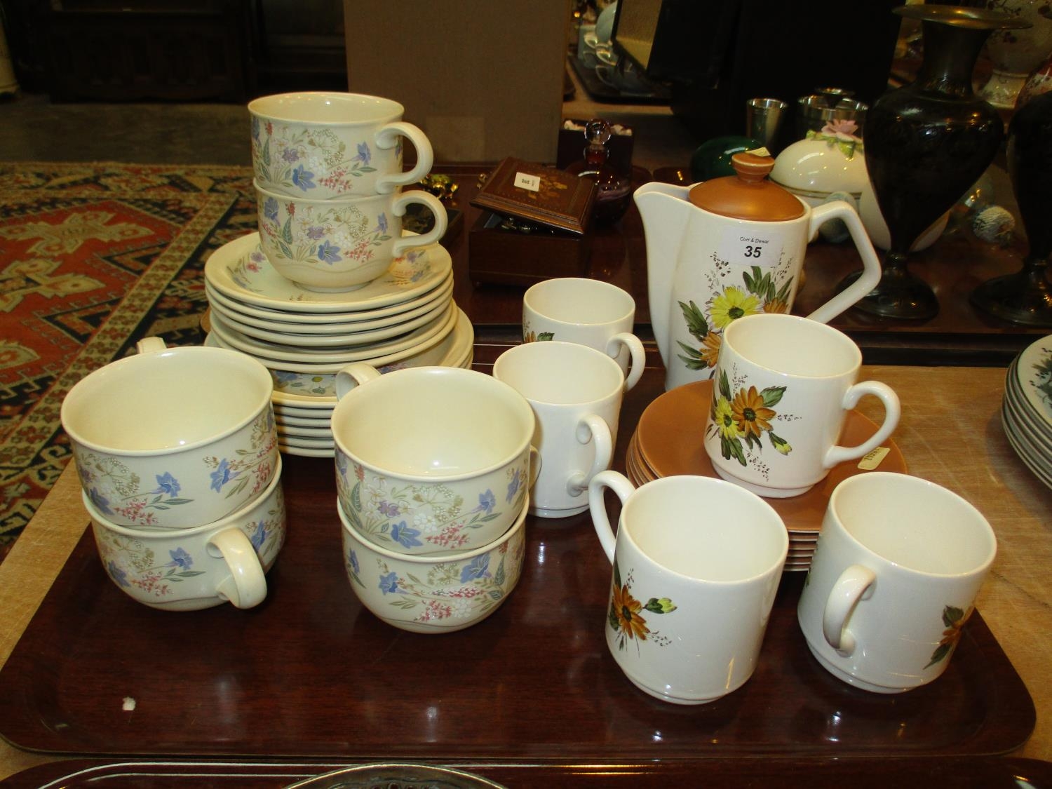 Poole Springtime and Crown Devon Coffee Sets