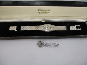 Silver Rennie Mackintosh Brooch and a Ladies Bulova Watch