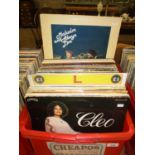 Box of LPs including Jerry Lee Lewis, Barry Manilow