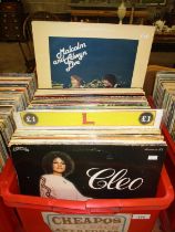 Box of LPs including Jerry Lee Lewis, Barry Manilow