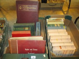 Two Boxes of Books including Sights and Scenes In Scotland, Churchill, Fly Fishing
