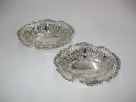 Pair of Pierced Silver Bonbon Dishes, Sheffield 1922, 310g, presentation engraved