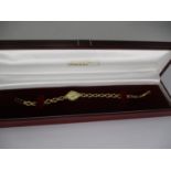 Ladies 9ct Gold Sovereign Bracelet Watch, 7.54g, no glass