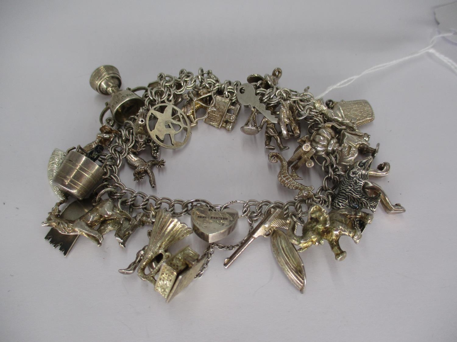 Silver Charm Bracelet, 88.10g