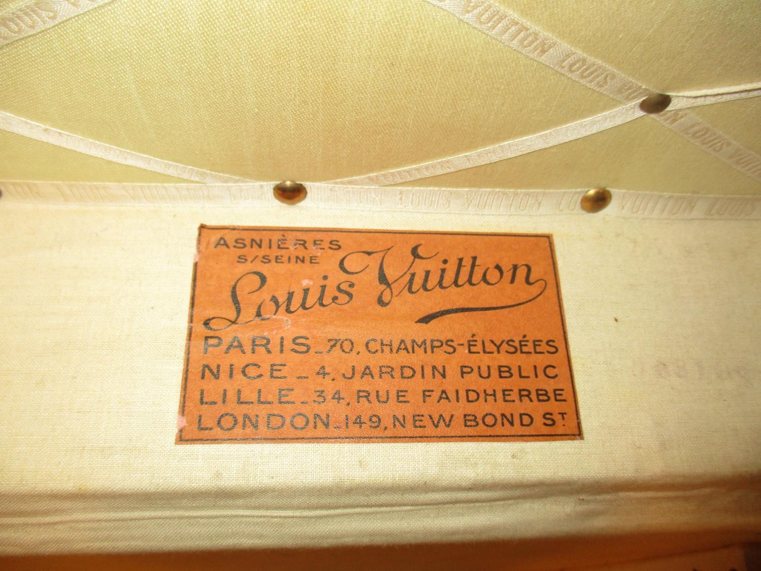 Louis Vuitton Cabin Trunk, Early 20th Century, covered in monogram canvas with Louis Vuitton label - Image 9 of 11
