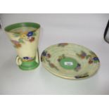 Art Deco Crown Devon Vase and Dish, M199, 19cm high, 25cm diameter