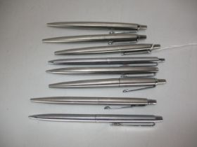 Five Parker Ballpoint Pens and Propelling Pencil and 2 Papermate Ballpoint Pens