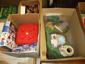 Box of Lego and Thunderbirds Tracy Island