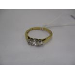 18ct Gold 3 Stone Diamond Ring, total diamond weight 0.34ct approx, 3.08g, Size P