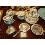 Masons Regency 24 Piece Tea Set, Art Nouveau Style Hand Mirror and Trinket Box