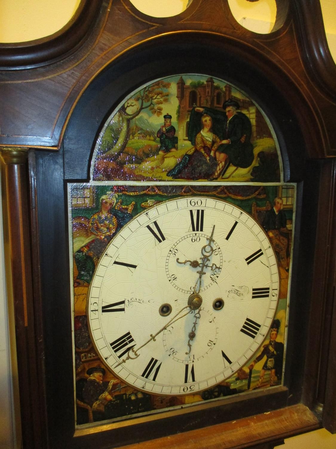 J. Cameron Dundee 8 Day Mahogany Longcase Clock having as Painted Arch Top Dial - Image 2 of 2