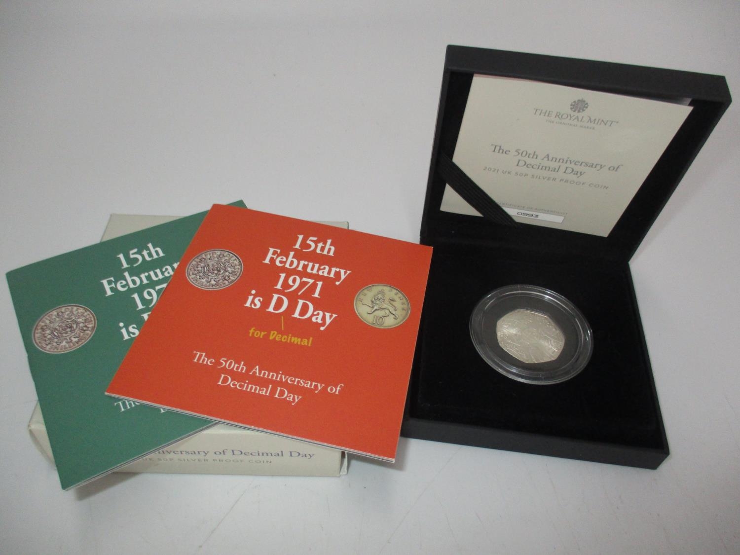 Royal Mint The 50th Anniversary of Decimal Day 2021 UK 50p Silver Proof Coin No. 0993