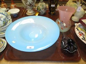 Scottish Glass Vase, Decorative Glass Dish and Bird