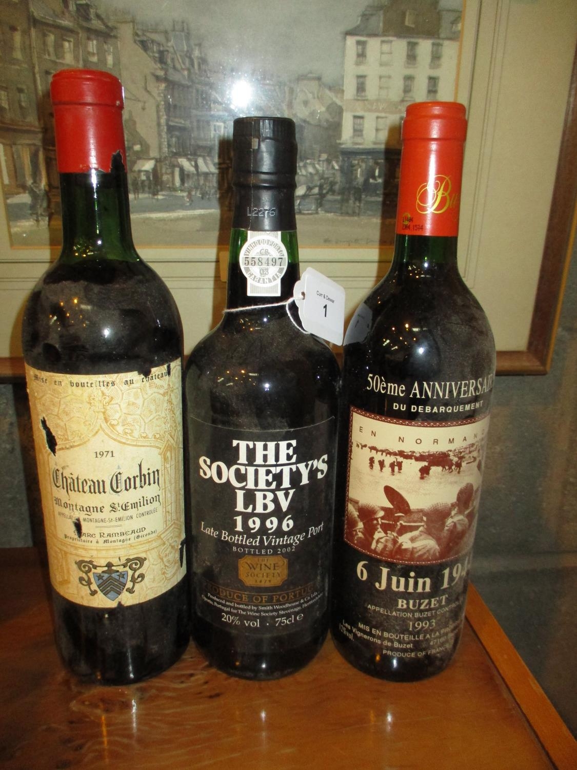 The Societys LBV 1996 Port, 1971 Chateau Corbin, 1993 Buzet 50th Anniversary Normandy 6 June 1944