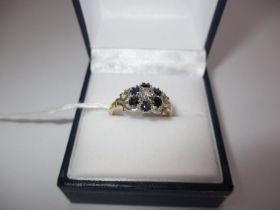 9ct Gold Sapphire and Diamond Ring