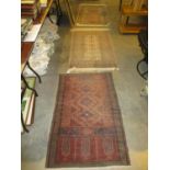 Three Eastern Rugs, 134x84cm, 129x82cm and 130x80cm