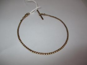 9ct Gold T Bar Bracelet. 4.52g