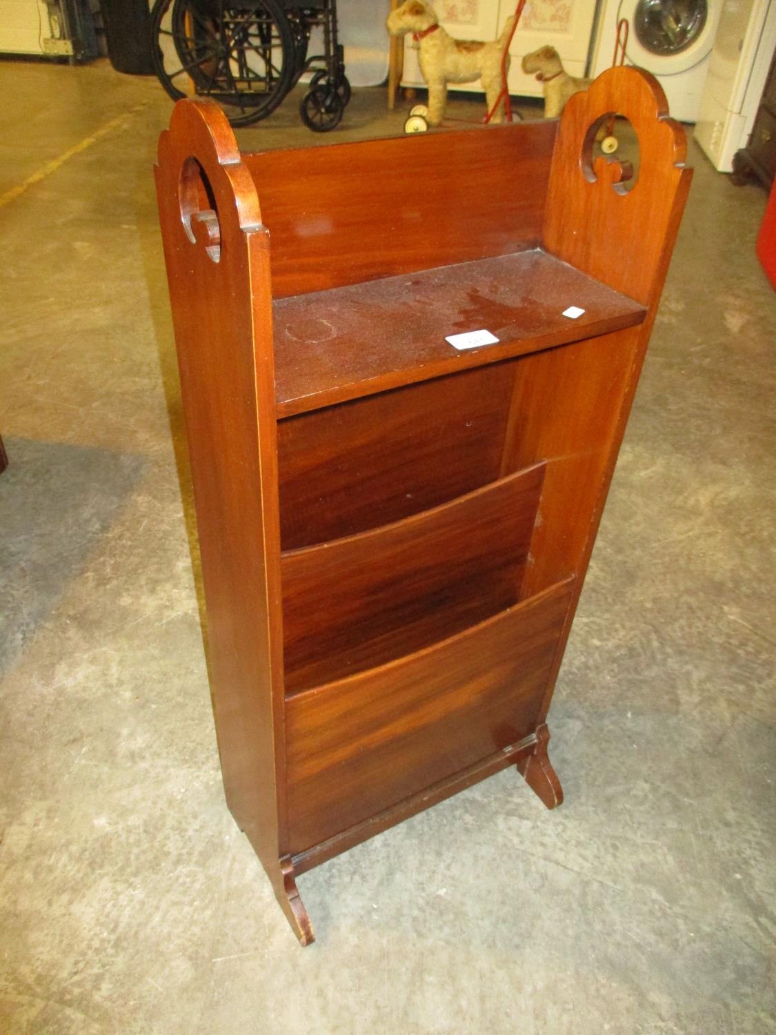 1920's Mahogany News Rack, 39cm