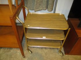 Gilt Metal Tray Top Gin/Cocktail Trolley