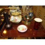 Art Nouveau Glass Posy Vase, Carltonware, Grays and Other Ceramics